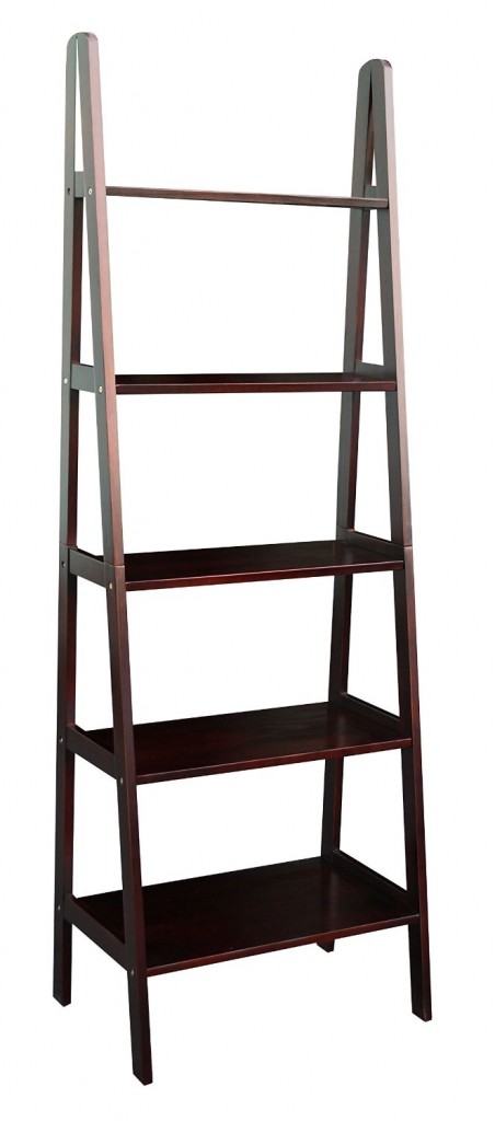 espresso ladder shelf