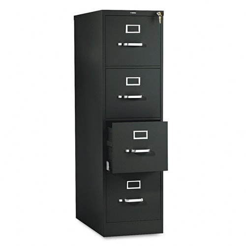  Black 4 Drawer Filing Cabinet with Lock 