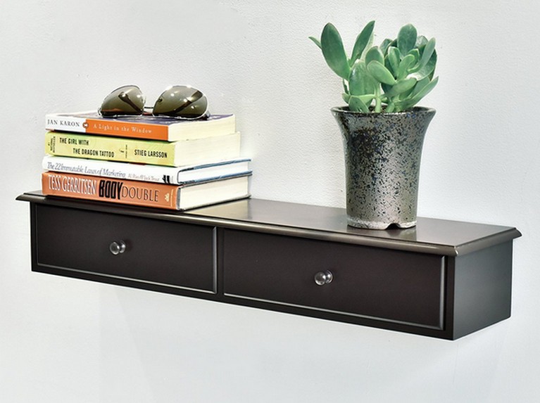 Floating shelf with drawers