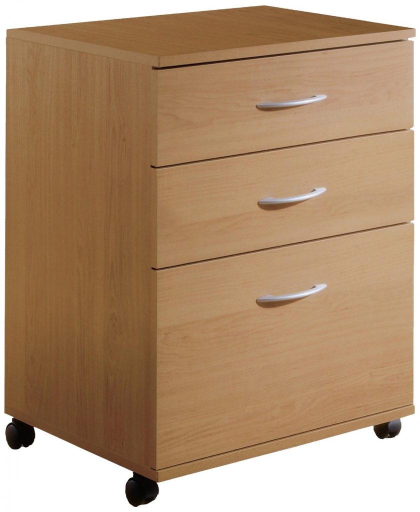  Maple - 3 Drawer Mobile File Cabinet