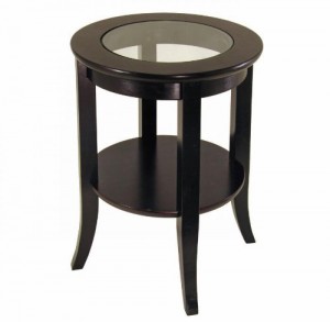 Genoa End Table with Glass Top shelf