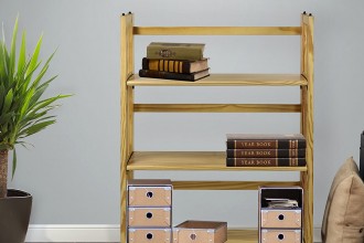 3 shelf folding stackable bookcase