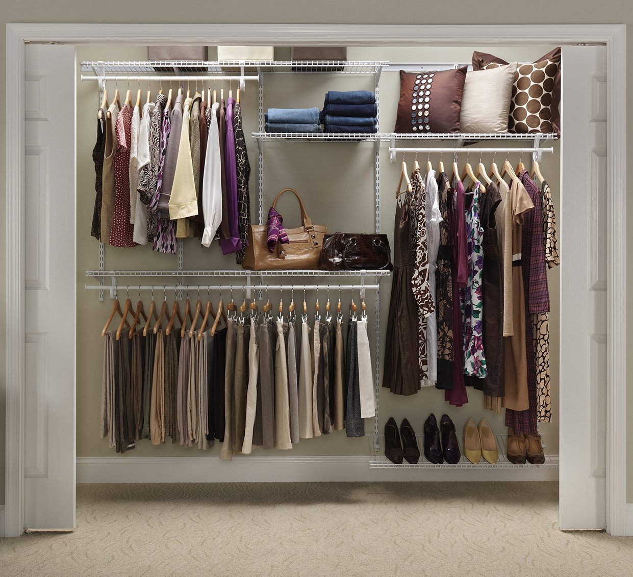 Adjustable Closet Organizer-White Color-5 to 8 Feet
