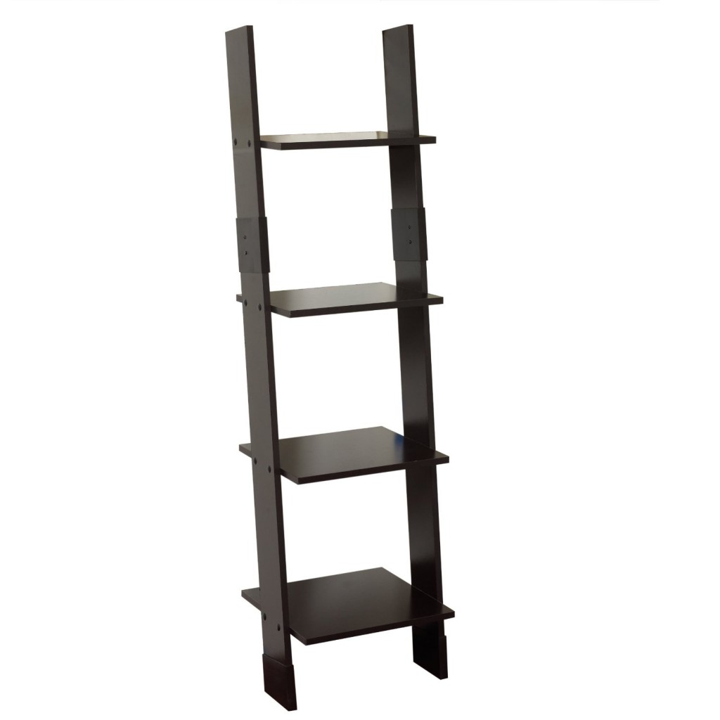bookshelf with ladder black
