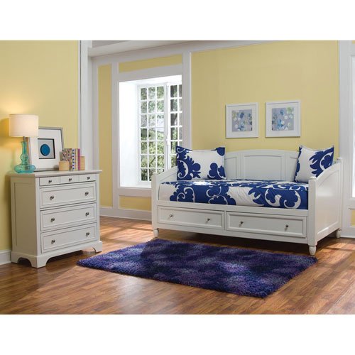 Home Styles 5530-8541 Naples Storage Daybed and Chest, White Finish Bookcase